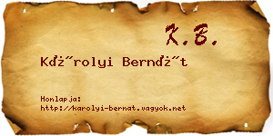 Károlyi Bernát névjegykártya